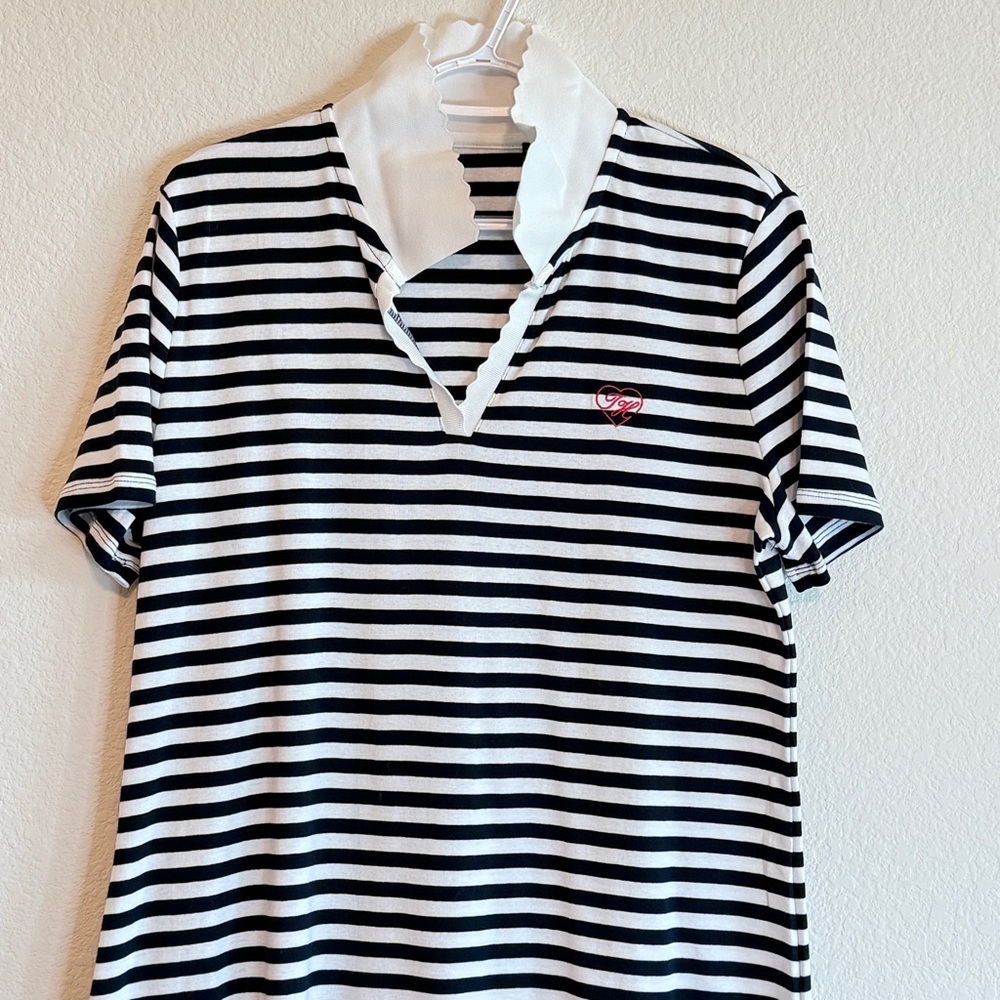 🌟 Tommy Hilfiger Striped Polo Dress – Preppy Heart Charm Vibes! 🌟 - Picture 3 of 16